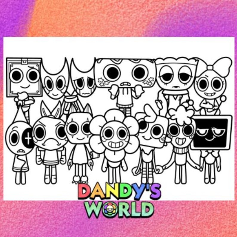 Dandy 39 s World Coloring Page 1 PNG And 1 PDF A4 Size For Personal Use 