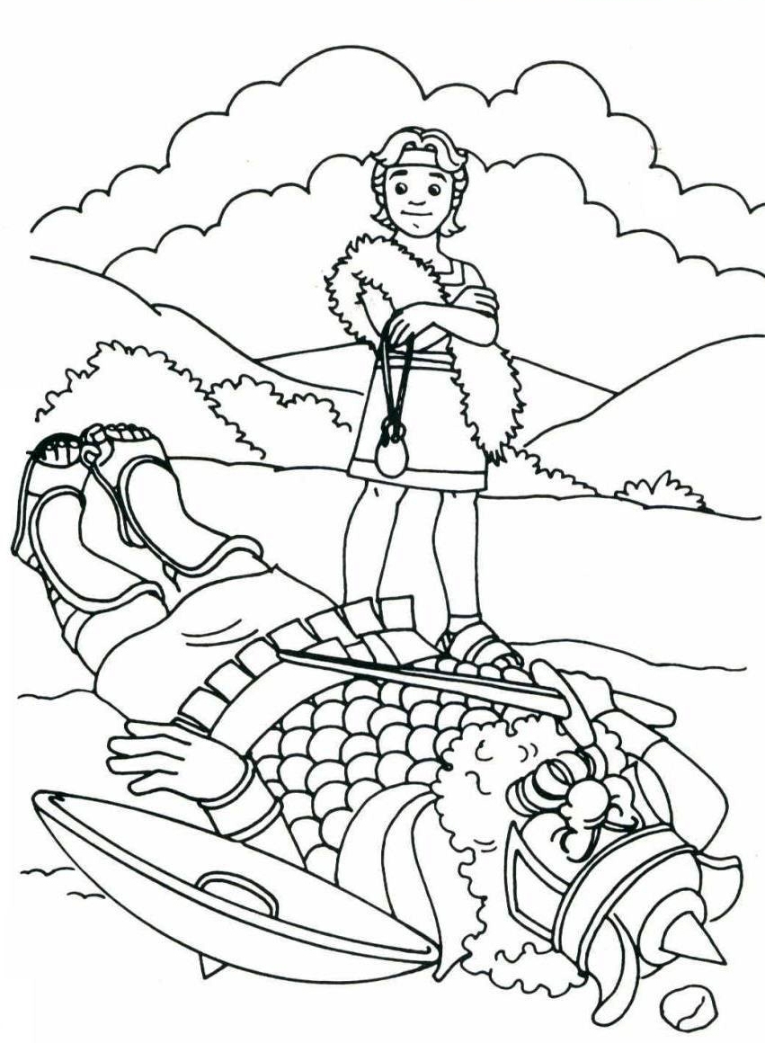 david and goliath coloring page