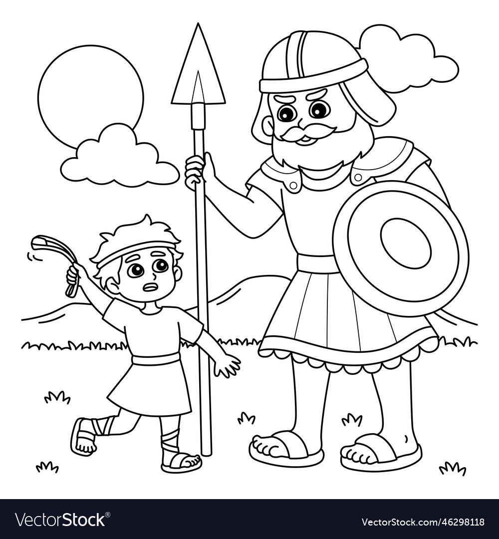 David And Goliath Free Printable Coloring Page Printable Free Templates