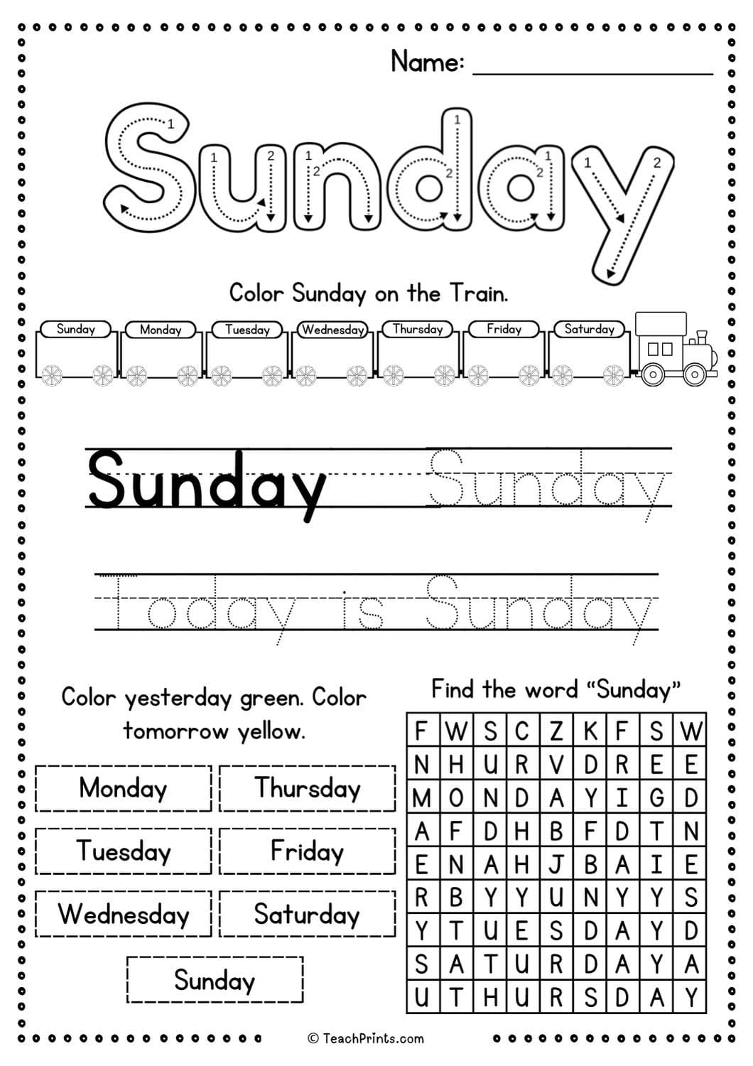 Days Of The Week Worksheets Free 13 Days Of The Week Worksheets For