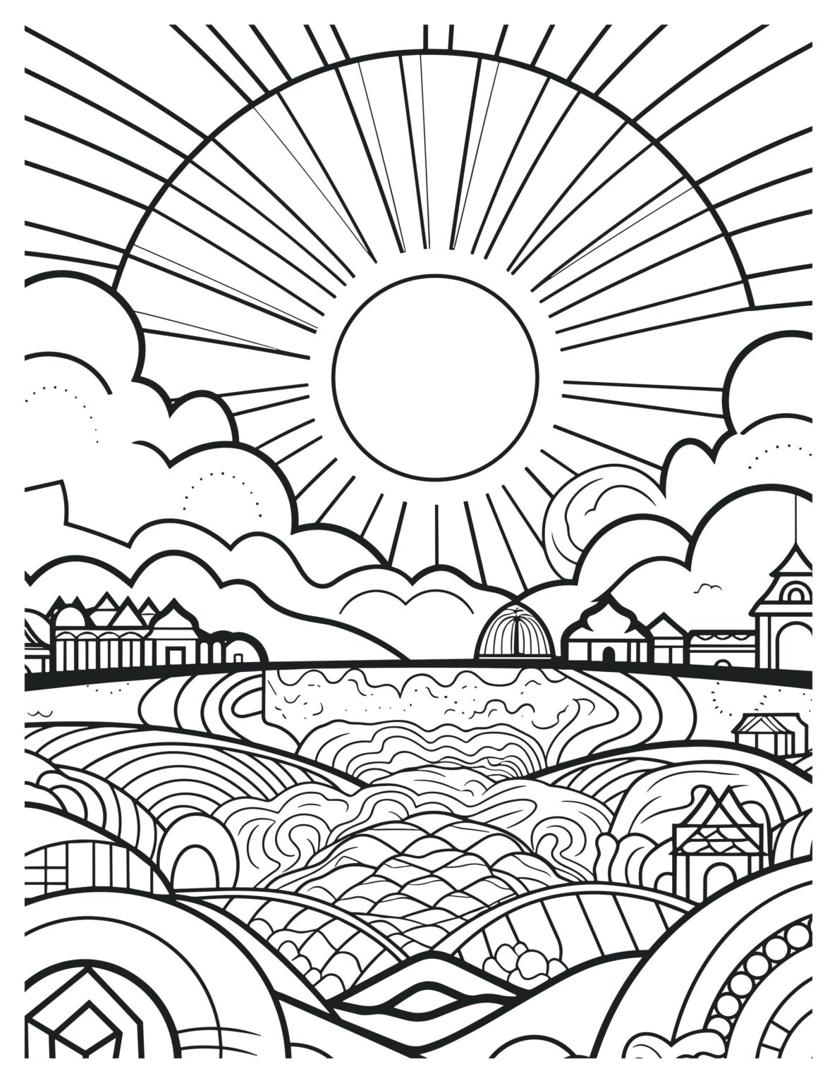 Dazzling Sunset Coloring Pages Free Printable Art For Kids Dazzling Sunset Coloring Pages Free Printable Art For Kids