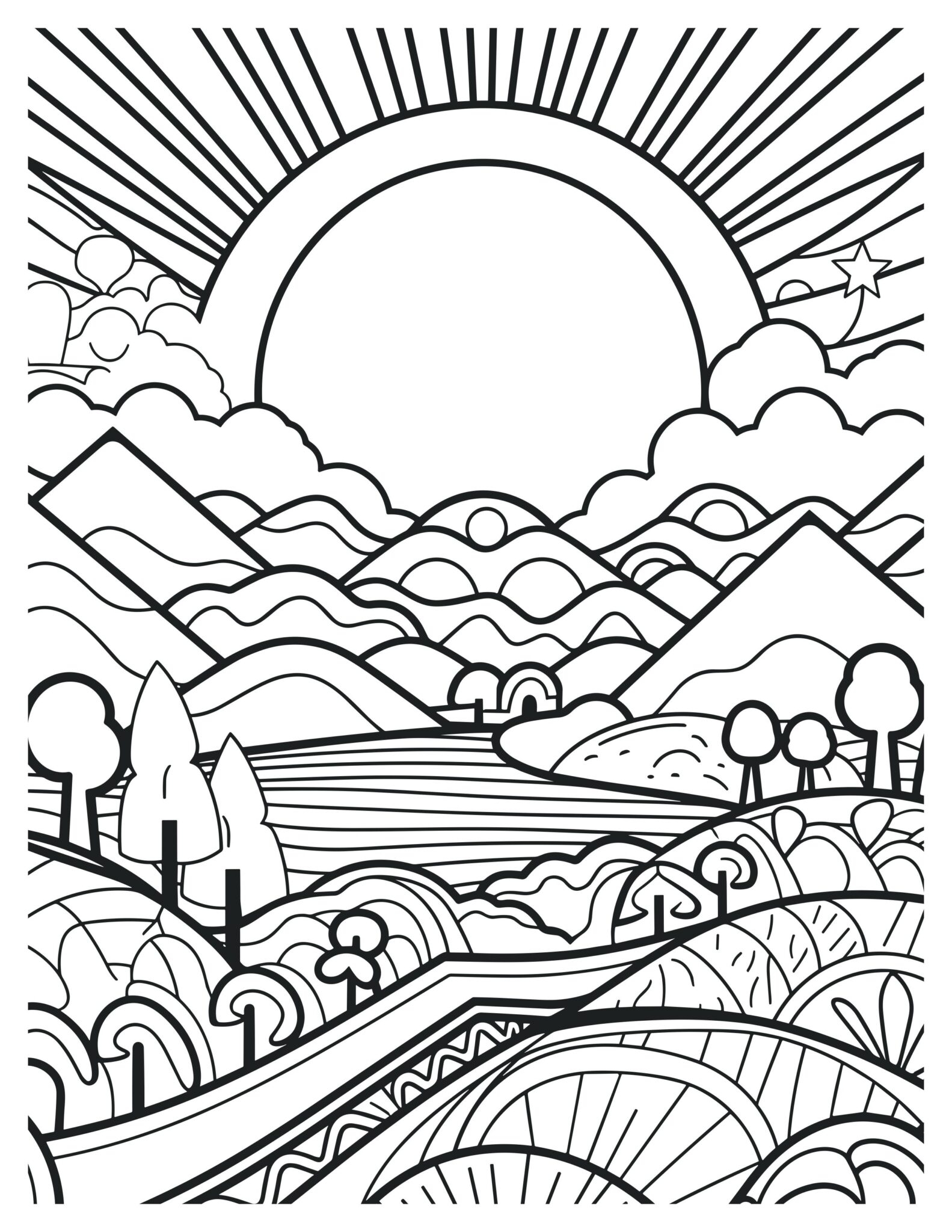 coloring pages sunset coloring pages sunset