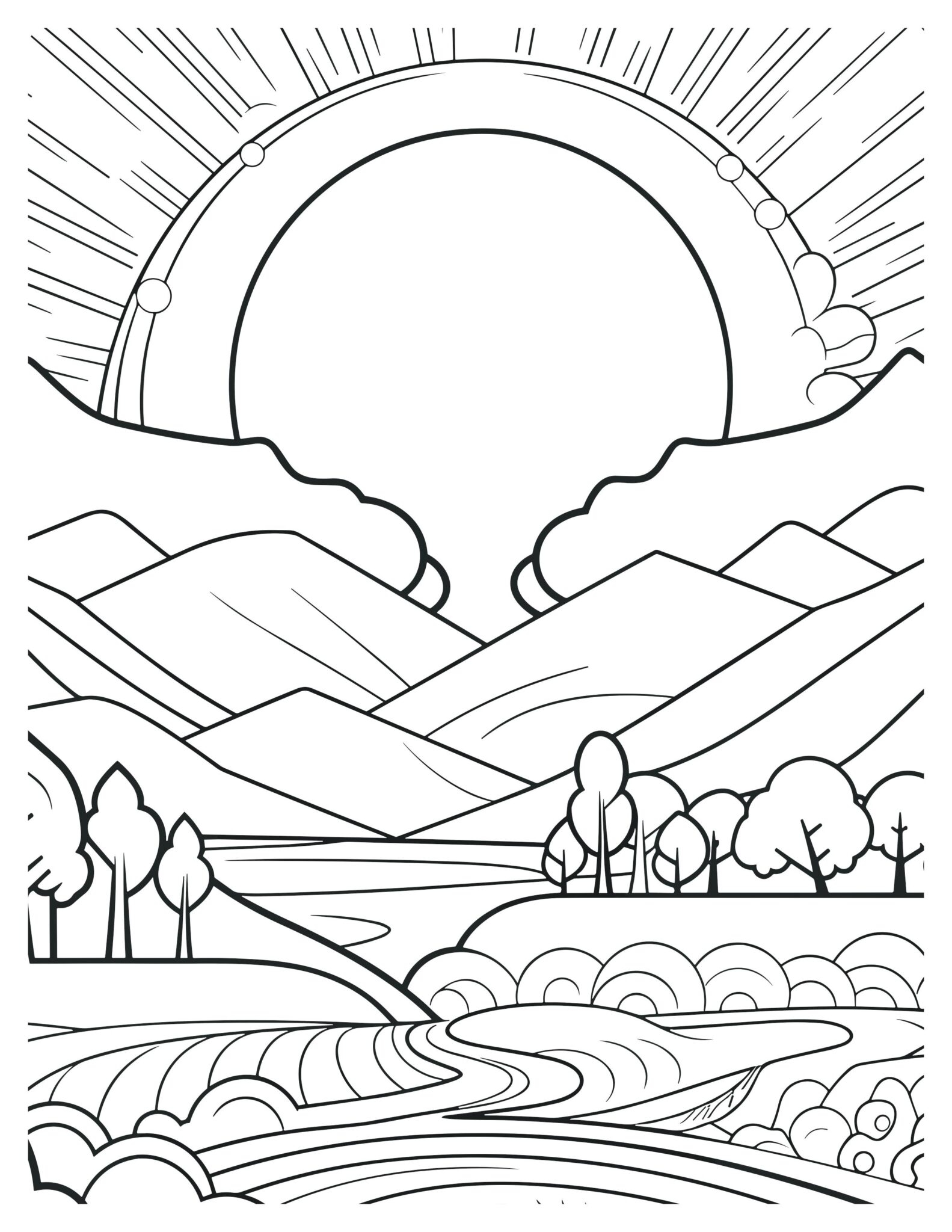 Dazzling Sunset Coloring Pages Free Printable Art For Kids Dazzling Sunset Coloring Pages Free Printable Art For Kids