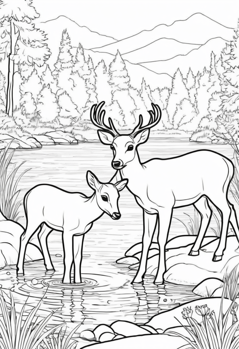 Deer Free Printable Coloring Pages Color My Pages Deer Free Printable Coloring Pages Color My Pages