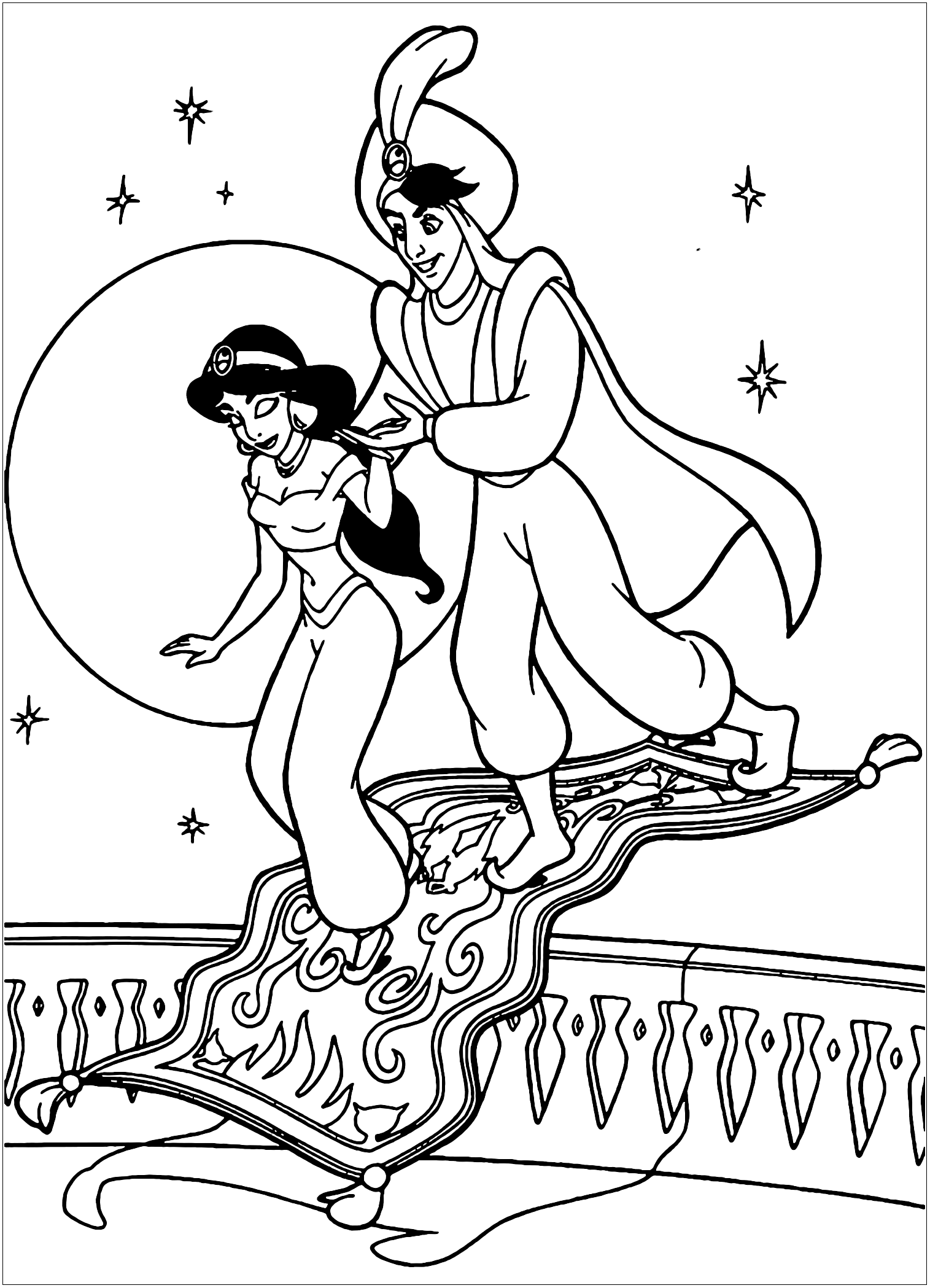 Desenho Aladdin E Jasmine Para Colorir Desenho Aladdin E Jasmine Para Colorir