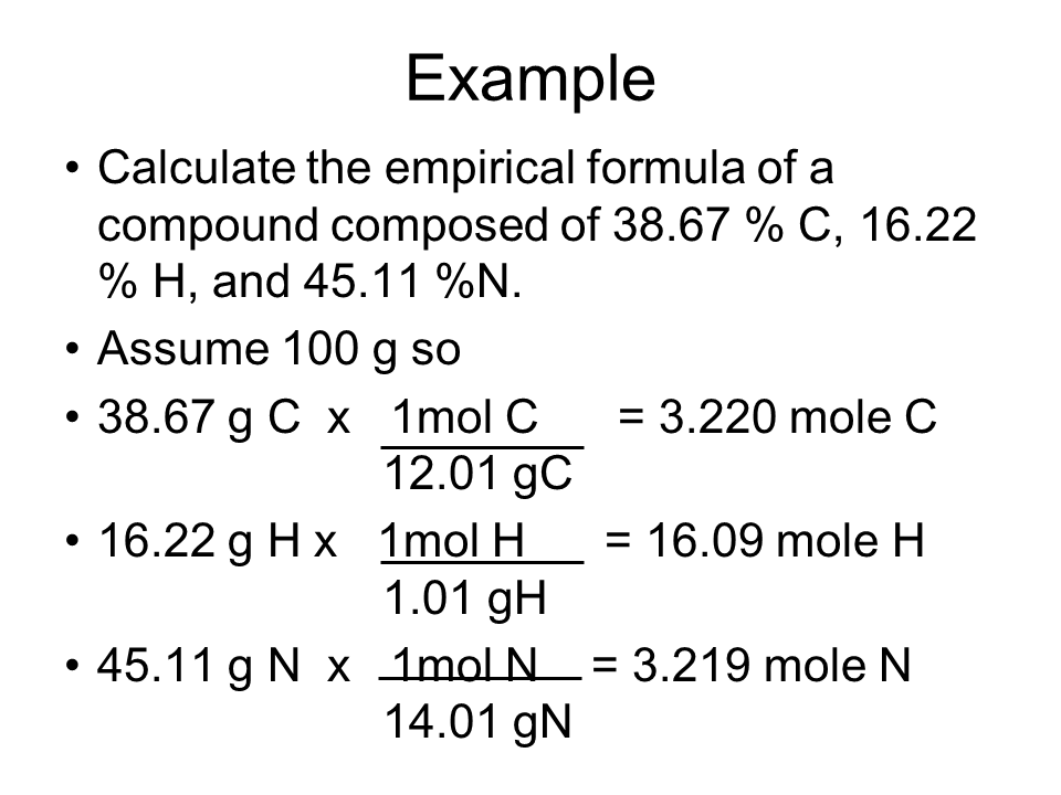 Determining Empirical Formulas Worksheet Determining Empirical Formulas Worksheet