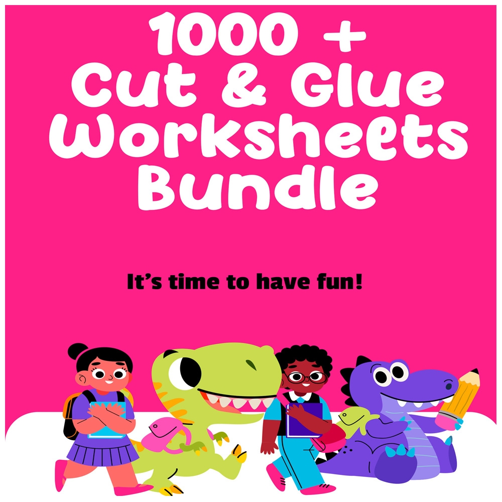 Digital Download 1000 Cut Glue Worksheets Fun Leap Toys
