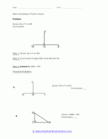 Direct Euclidean Proofs Worksheets Direct Euclidean Proofs Worksheets