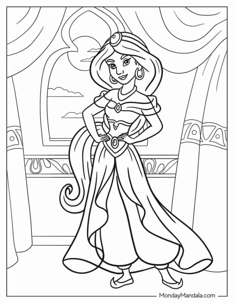 Disney Princess Jasmine And Aladdin Coloring Pages Disney Princess Jasmine And Aladdin Coloring Pages