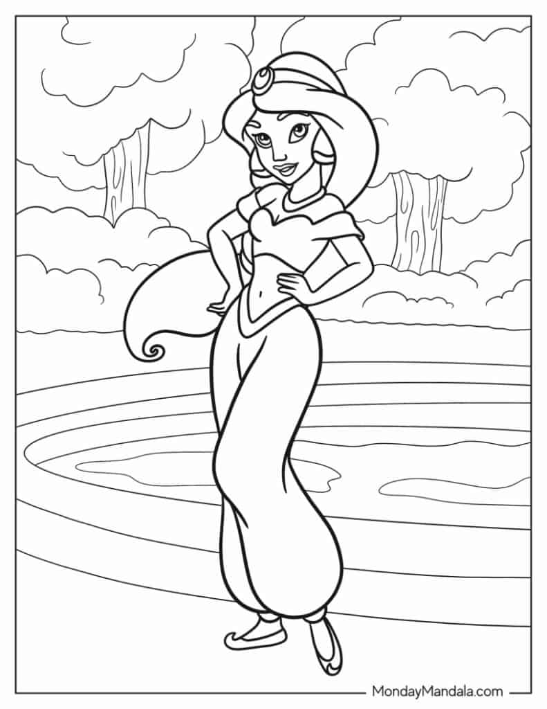 jasmine the princess coloring pages