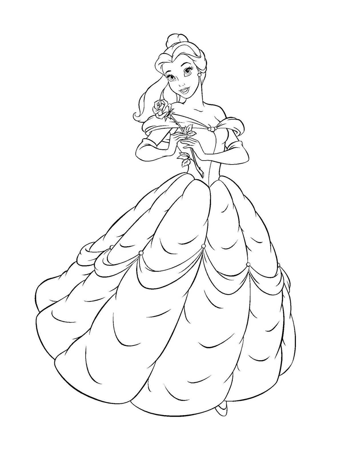 disney princess belle coloring pages
