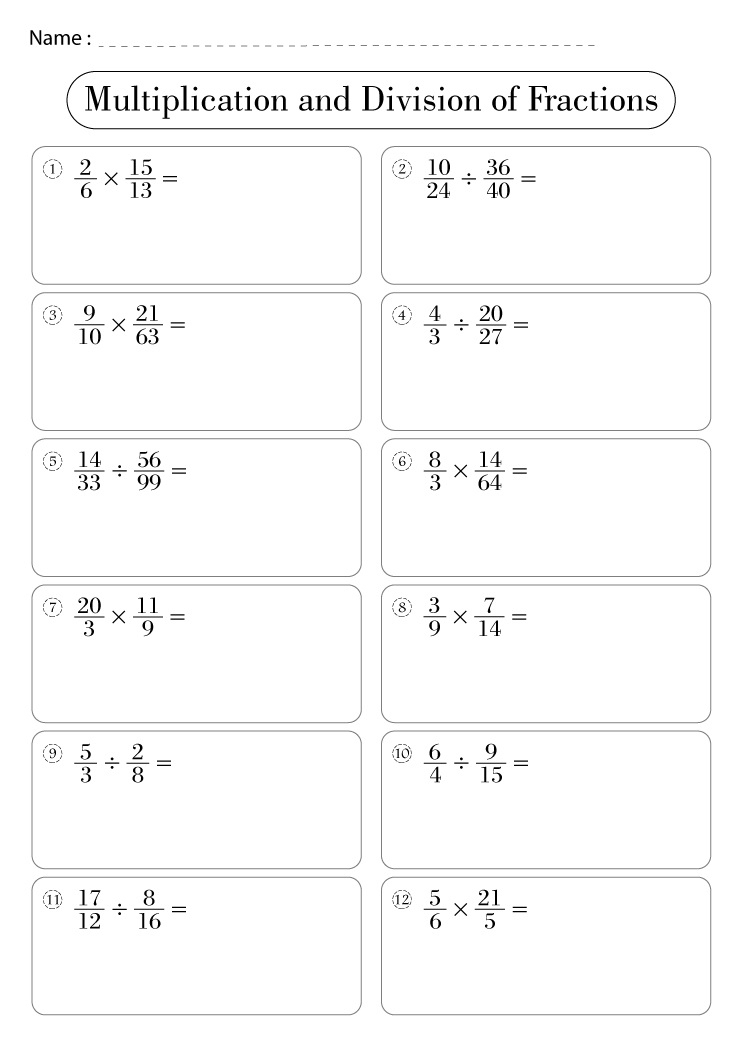 Dividing Fractions Free Images Worksheet Download Print Now 