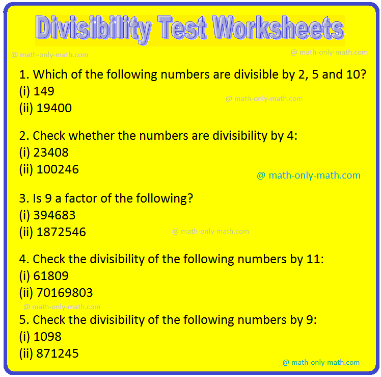 Divisibility Rules Worksheet Grade 5 Answer Key Printable Infoupdate Divisibility Rules Worksheet Grade 5 Answer Key Printable Infoupdate