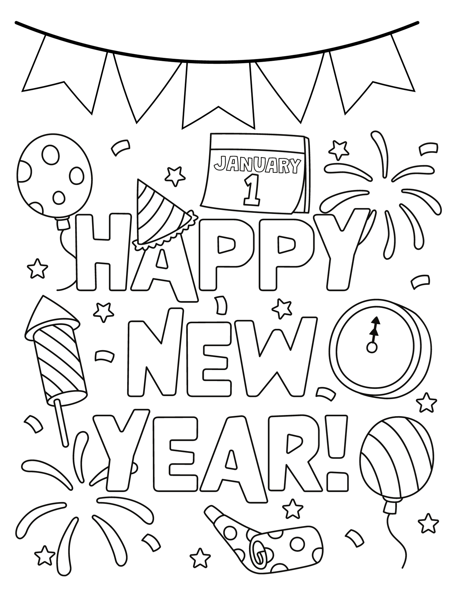 Dltk New Years Coloring Pages