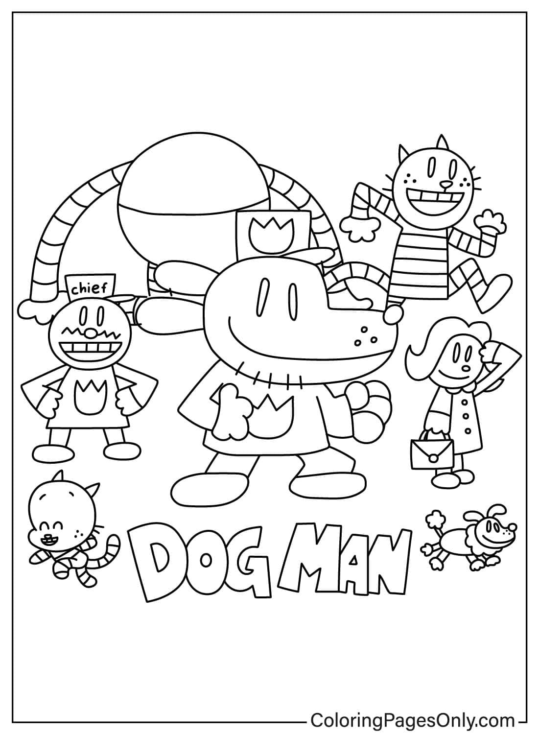 Dog Man Coloring Pages 2025 