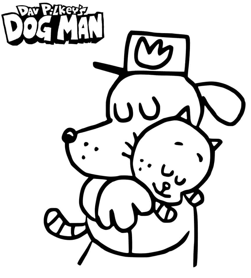dog man coloring pages