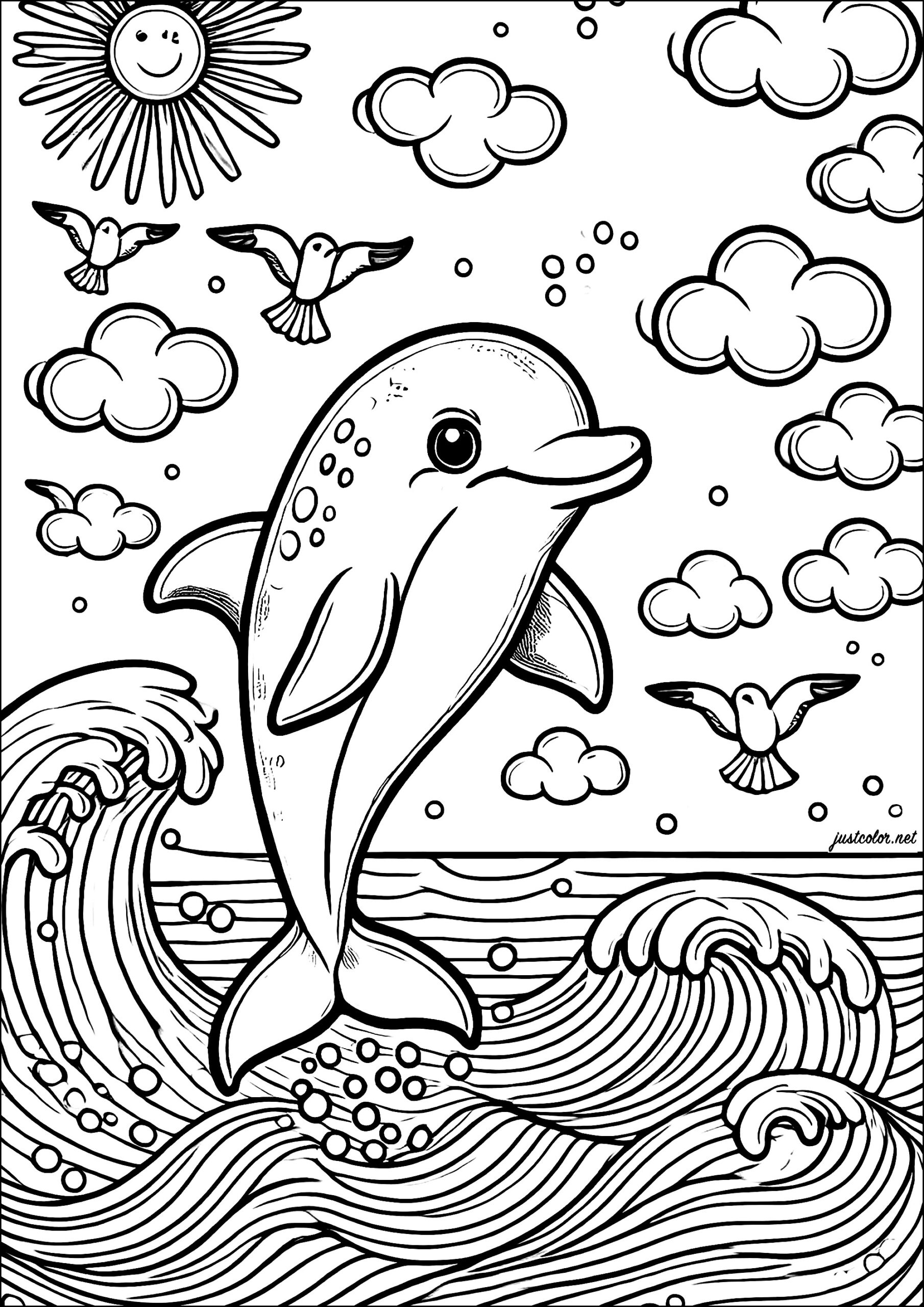 Dolphin Coloring Pages Printable 2025 