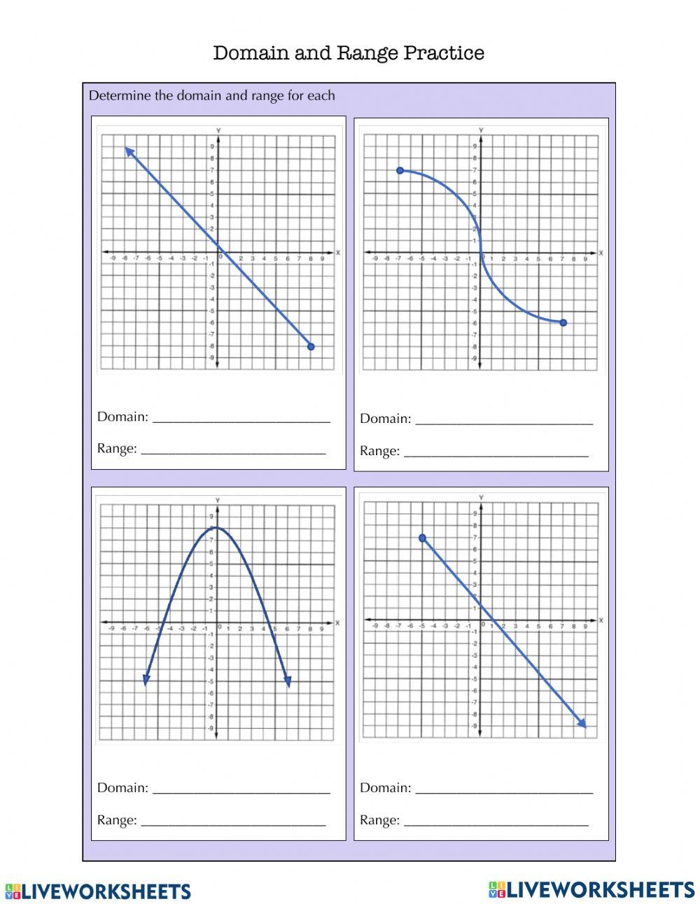 Domain And Range Graph 1 pdf Name Domain And Range Graph 