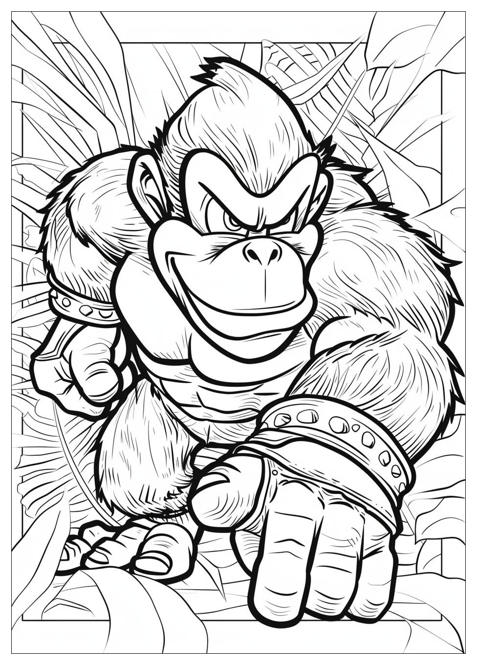 Donkey Kong Coloring Pages Free Printable Donkey Kong Art For Kids 