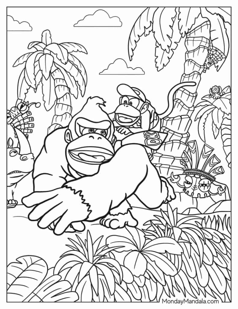 donkey kong coloring pages
