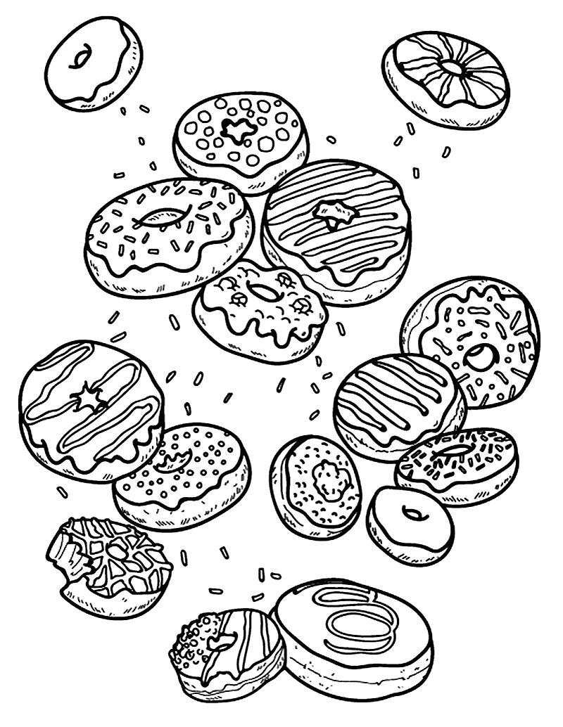 donut coloring pages