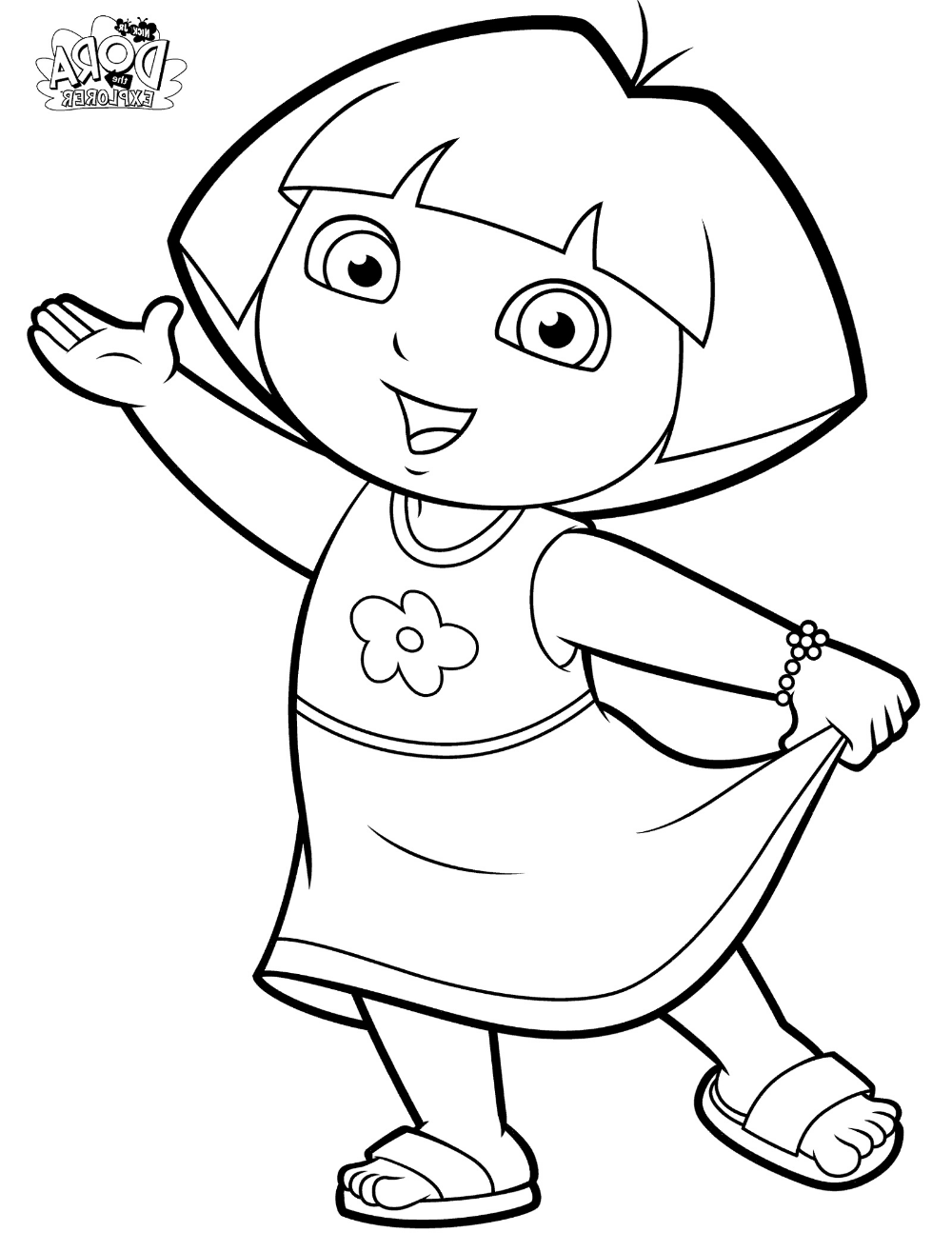 dora cartoon coloring pages