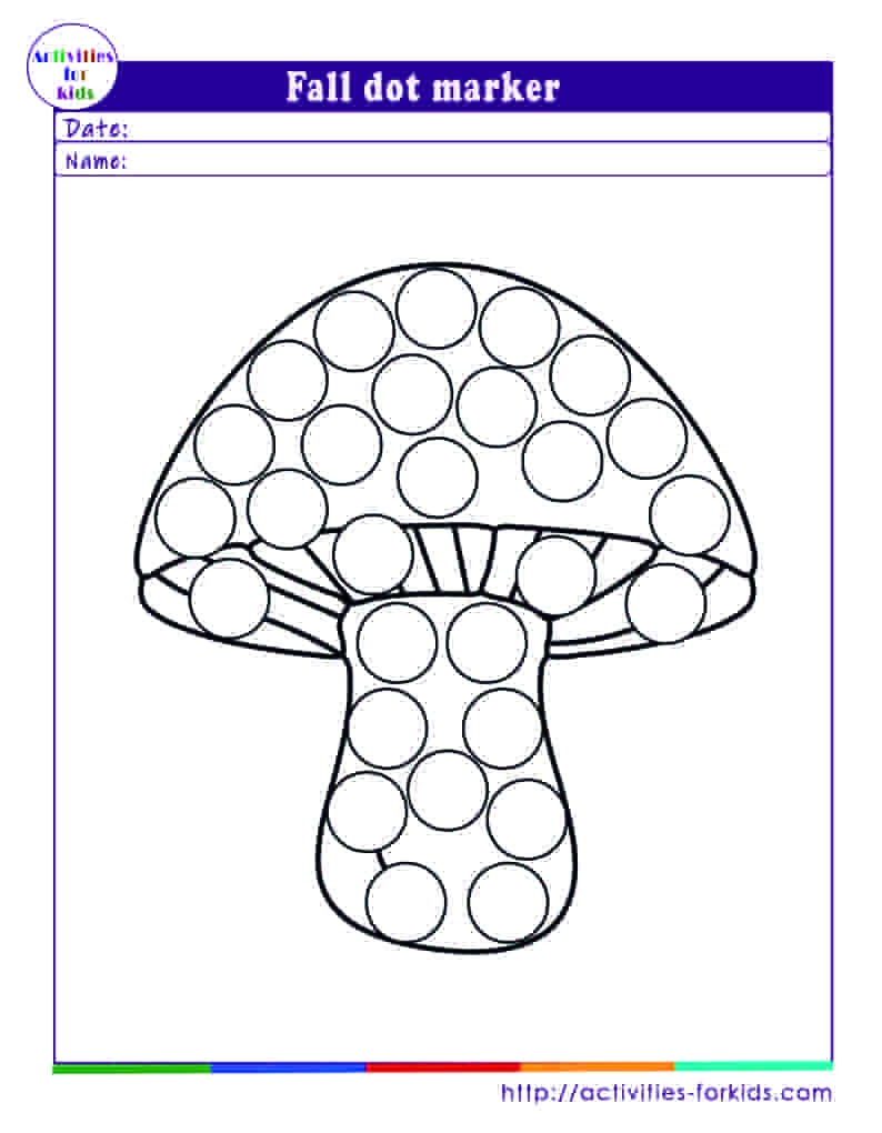 Dot Marker Worksheets Fall Pdf Free
