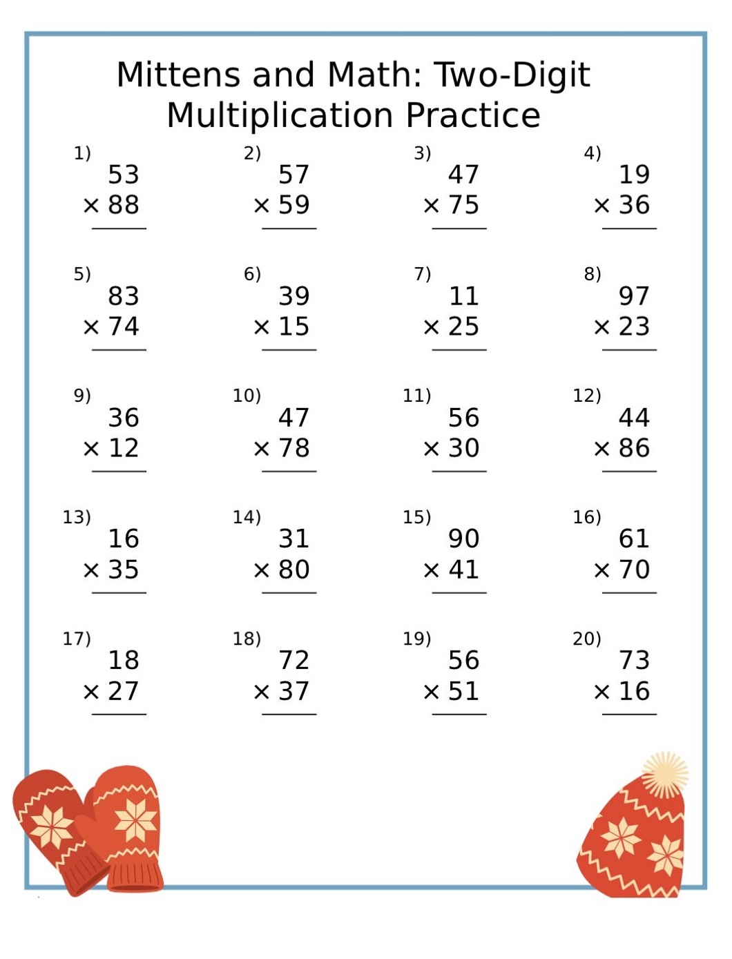Double Digit Multiplication Worksheets 123 Worksheets