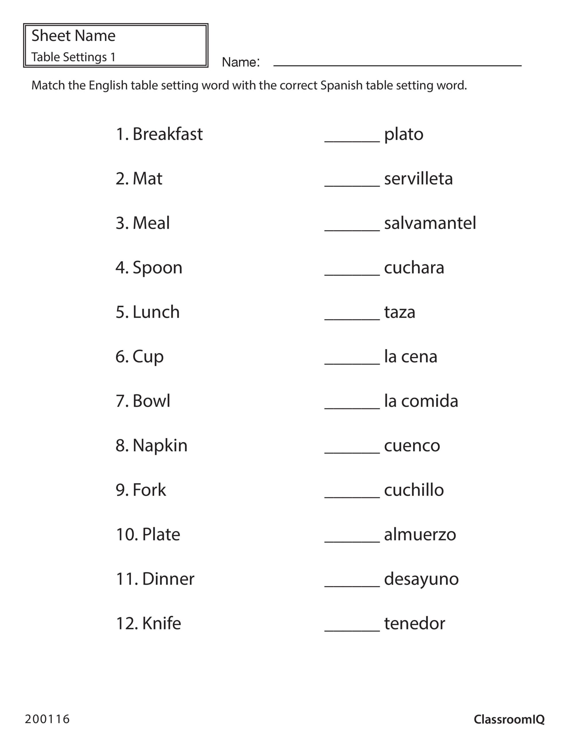 Download Free Spanish Worksheets PDF Learn Spanish With Printable 