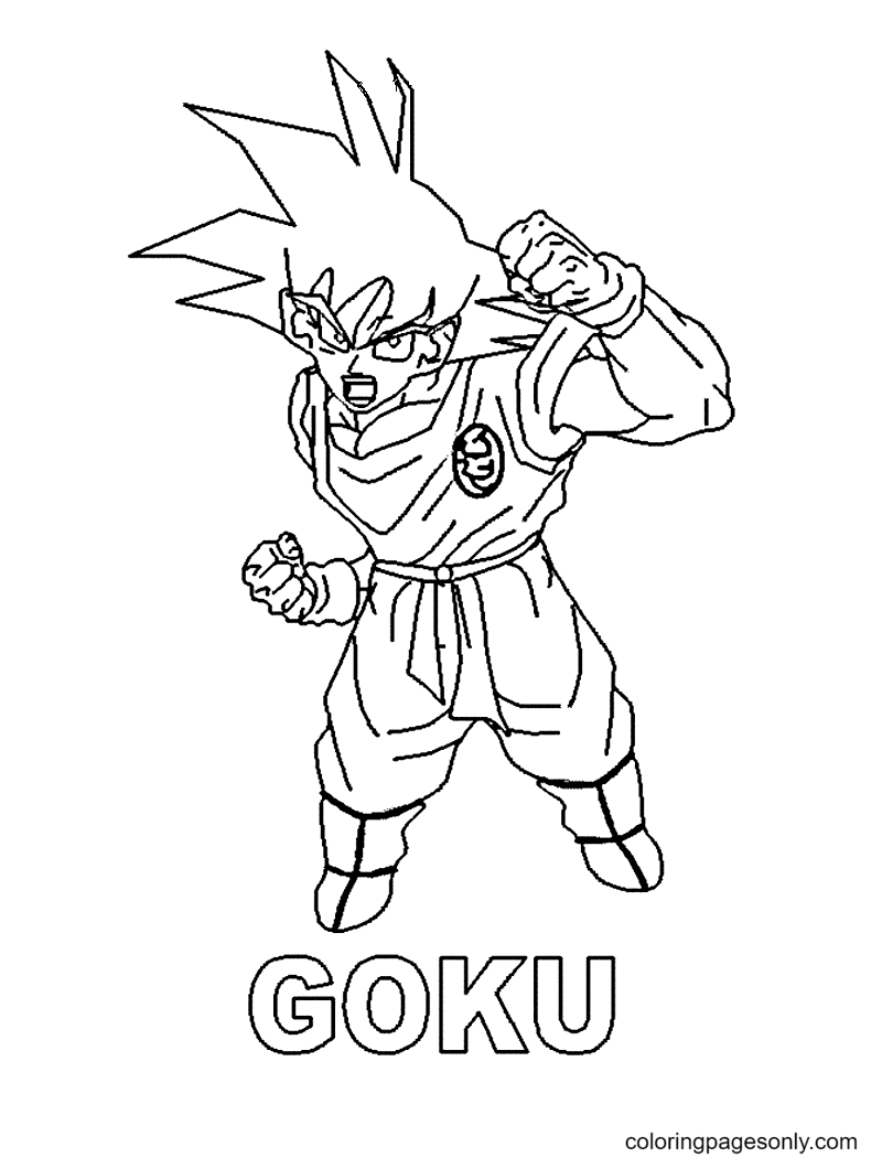 Dragon Ball Z Goku Coloring Page Free Printable Coloring Pages