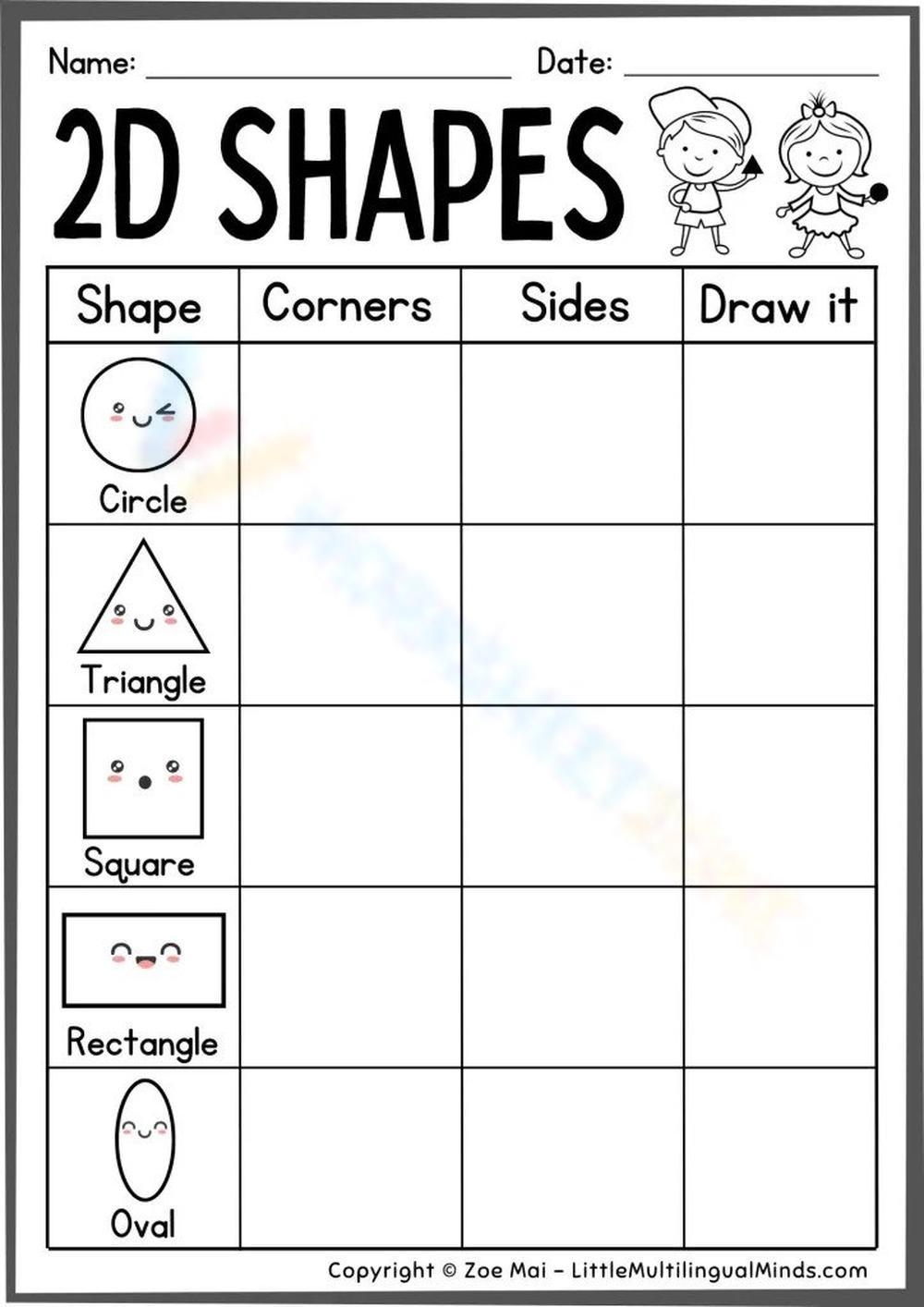 Draw 2d Shapes Worksheet