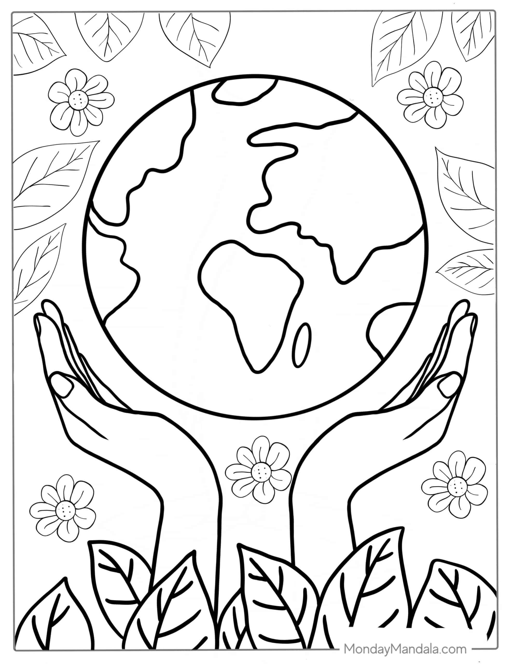 Earth Coloring Pages Free Printable