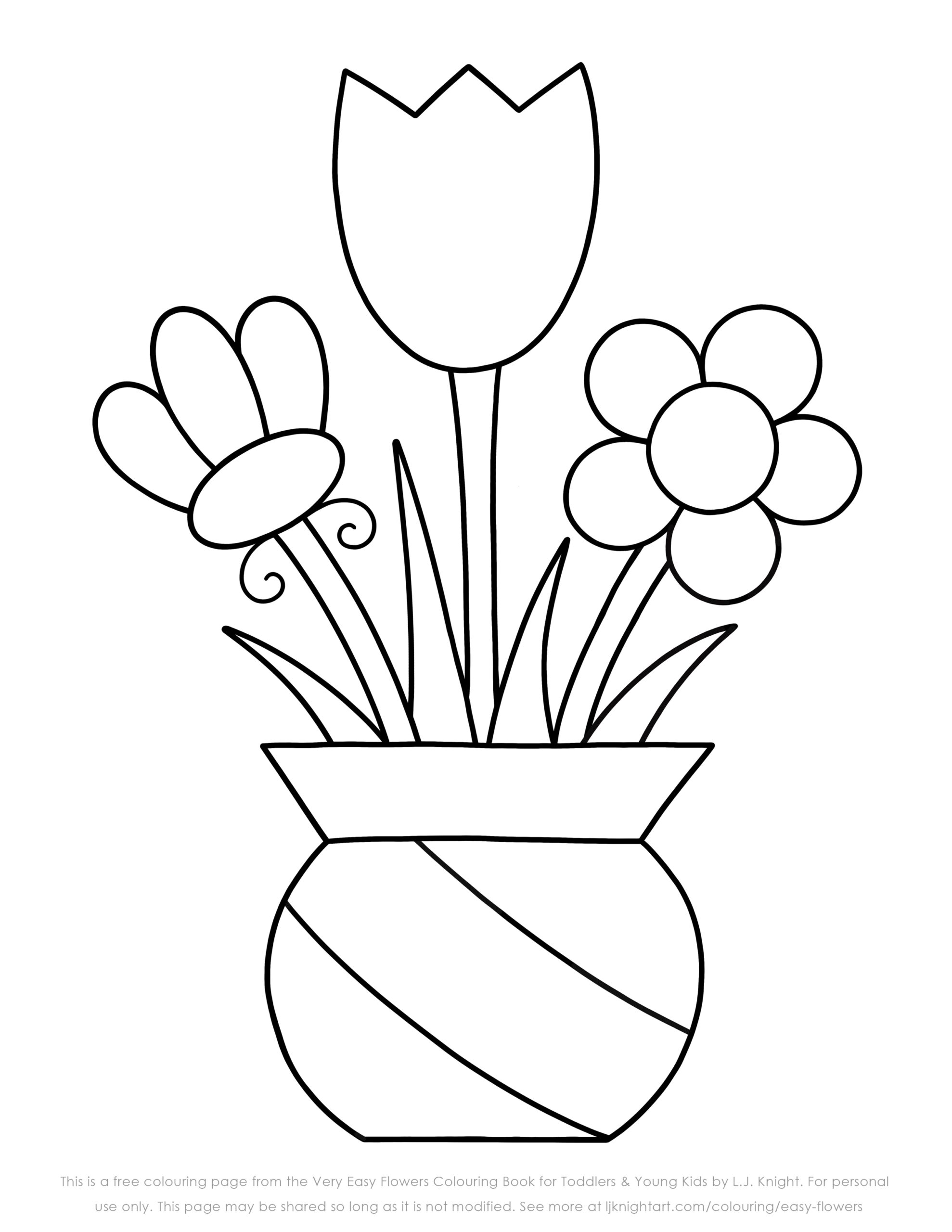 Easy Flower Coloring 75 Flower Coloring Pages Free Cute Sheets