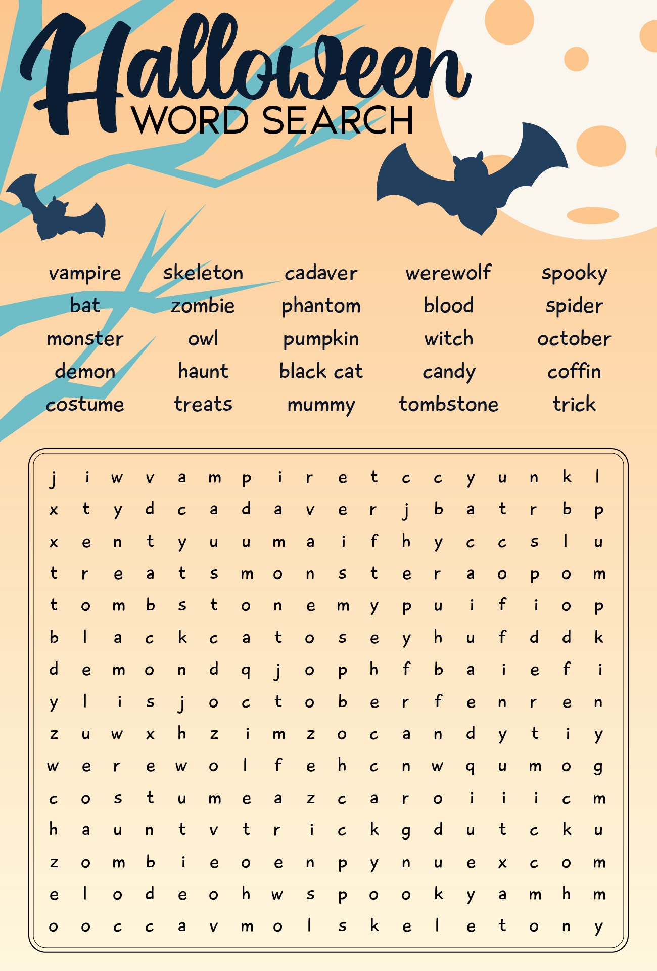 halloween word search printable halloween word search printable