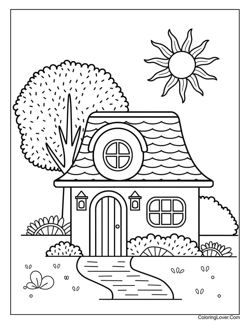 coloring pages a house coloring pages a house
