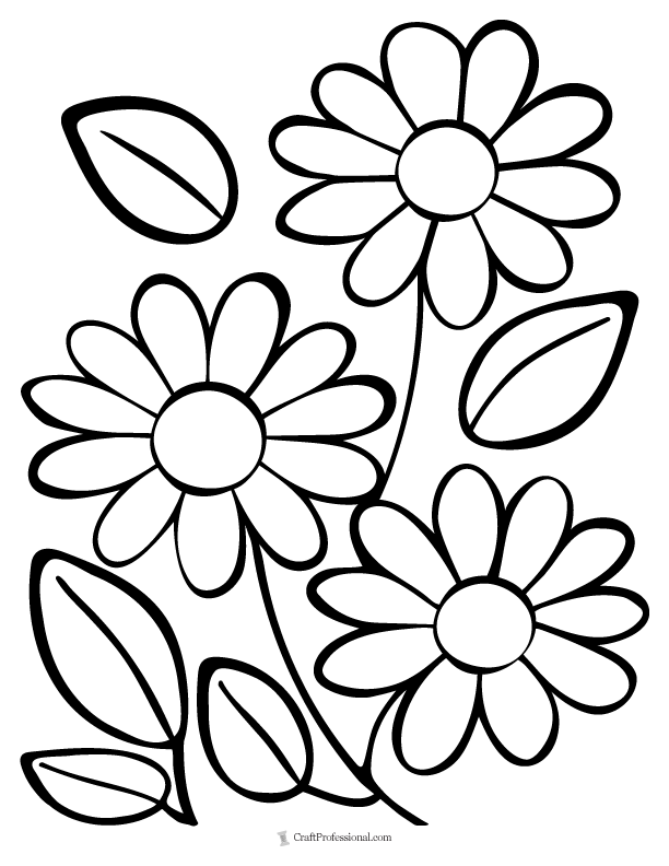 Easy Printable Flower Coloring Pages