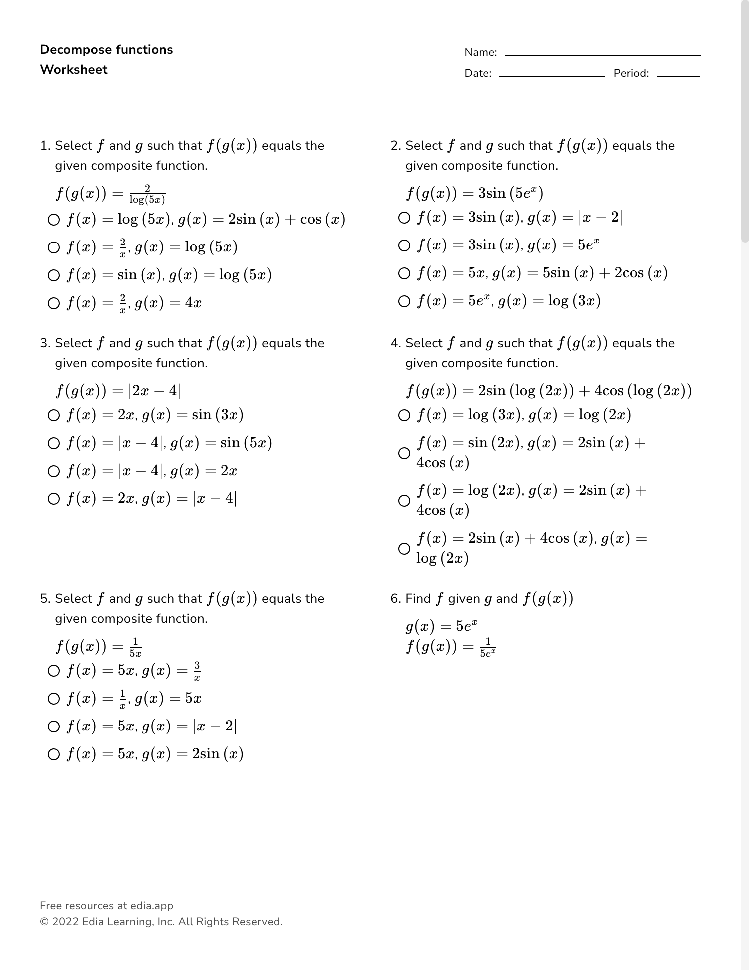 Edia Free Math Homework In Minutes Worksheets Library