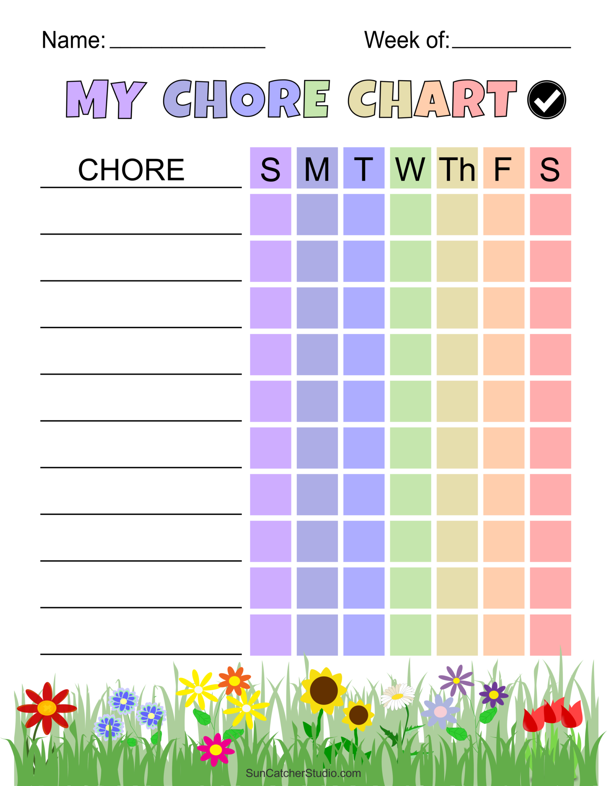 Editable Printable Chore Chart For Kids Chore Routines Printable
