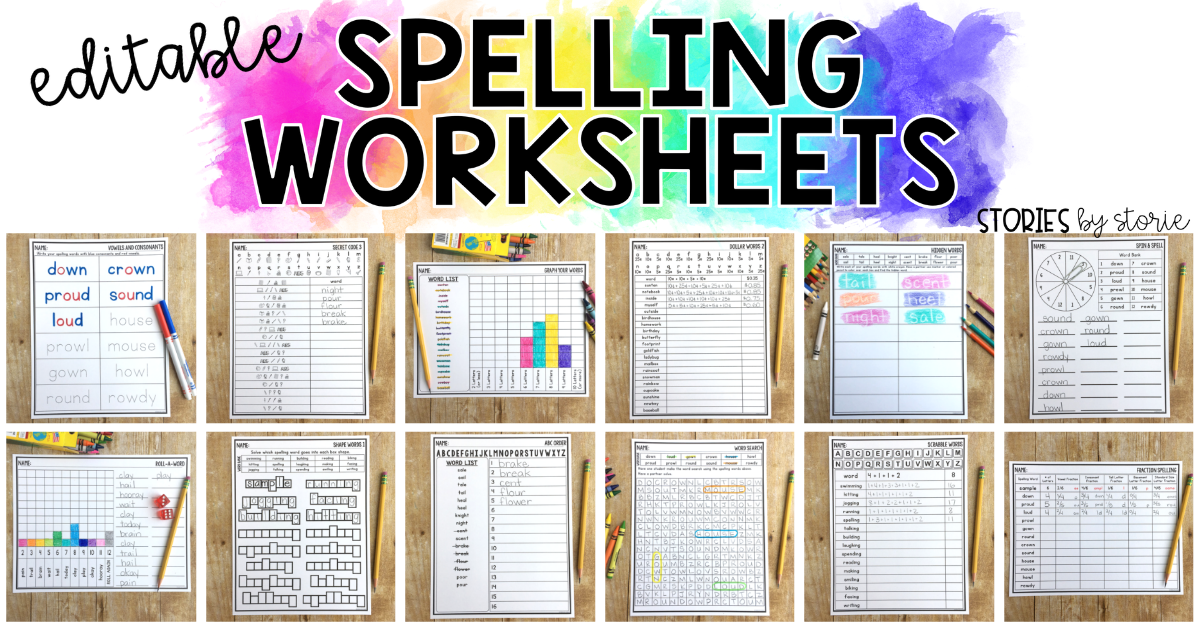 Editable Spelling Worksheets For The Primary Classroom Worksheets Library
