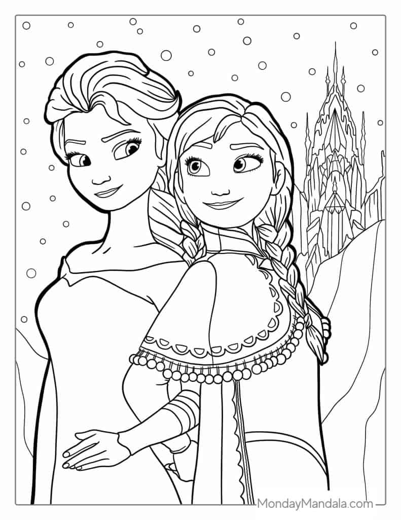 Elsa And Anna Castle Coloring Pages 2025 