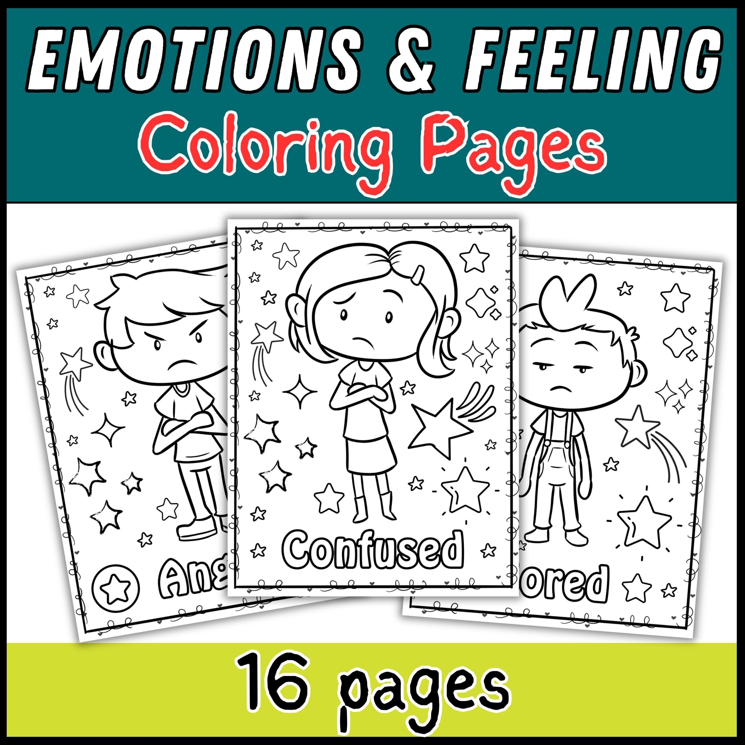 Emotions Coloring Pages For Children