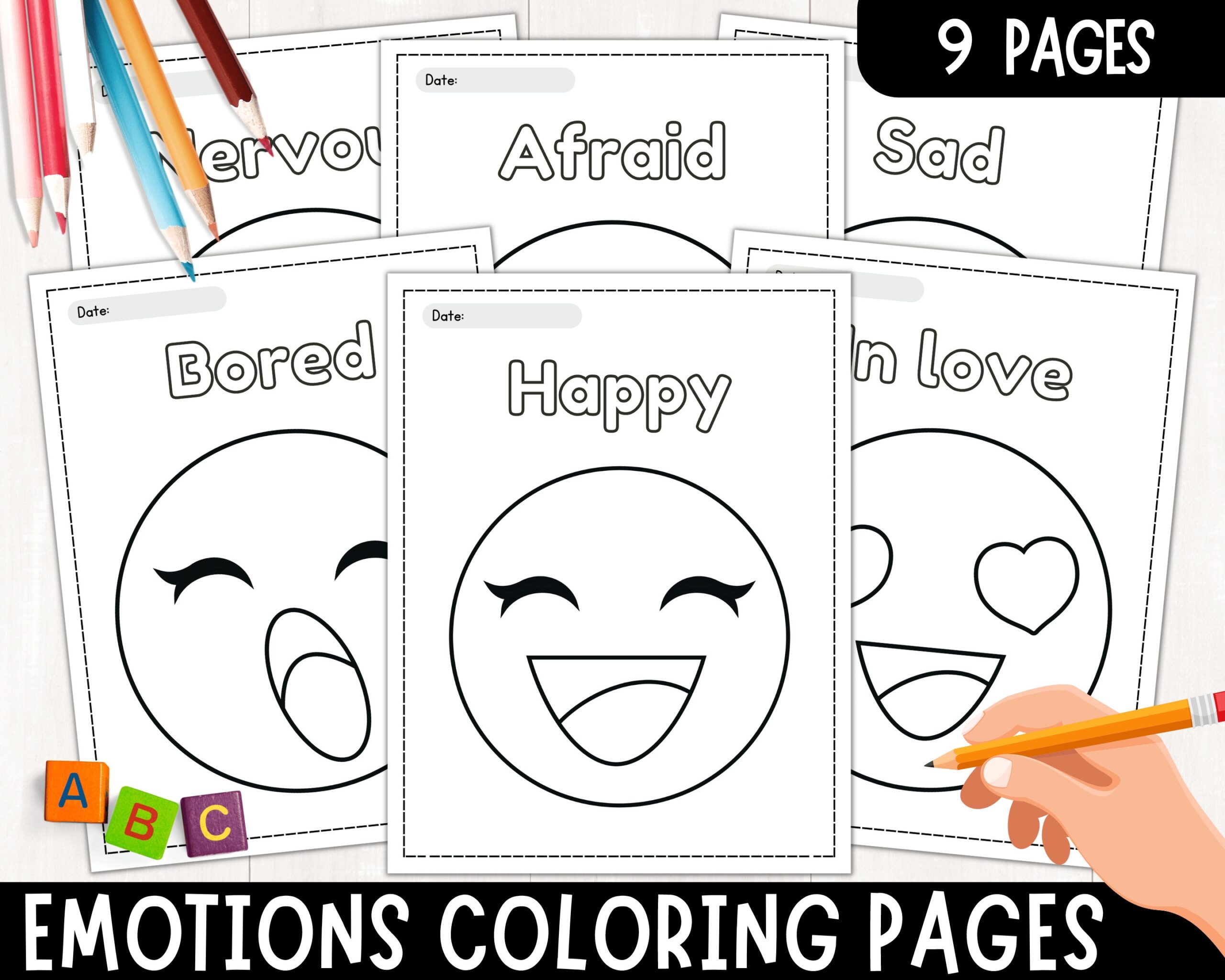 Emotions Coloring Pages For Kids 2025 