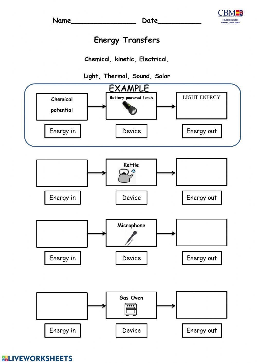 Energy Transformation Worksheet Worksheets Library Energy Transformation Worksheet Worksheets Library