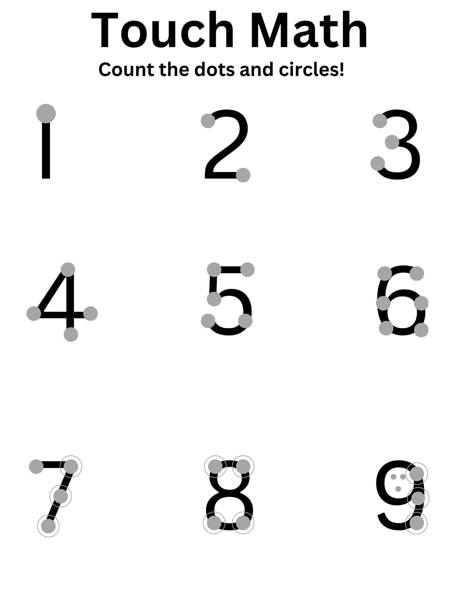 touch math worksheets touch math worksheets