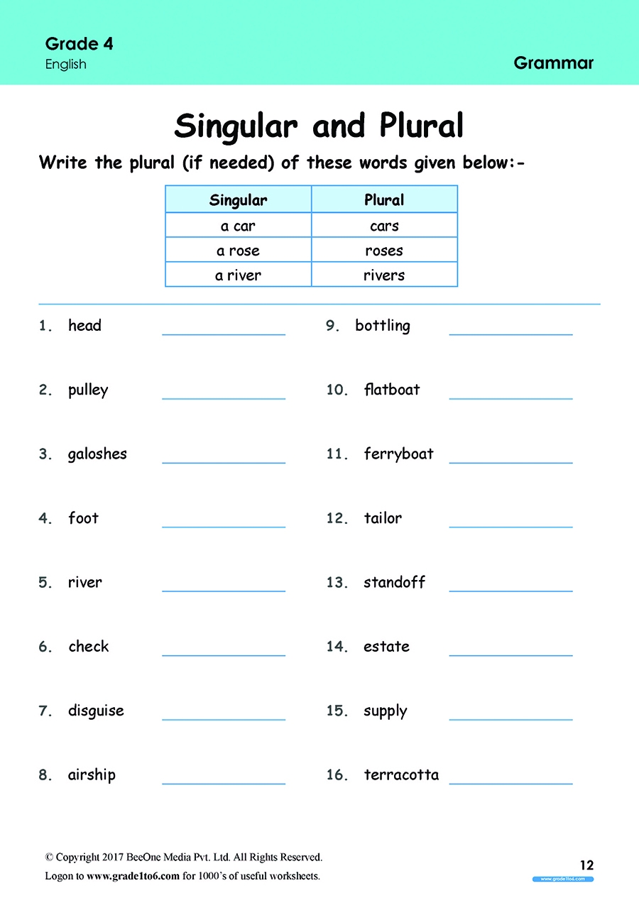 English Grammar Worksheets 4th Grade Writing With Prepositions
