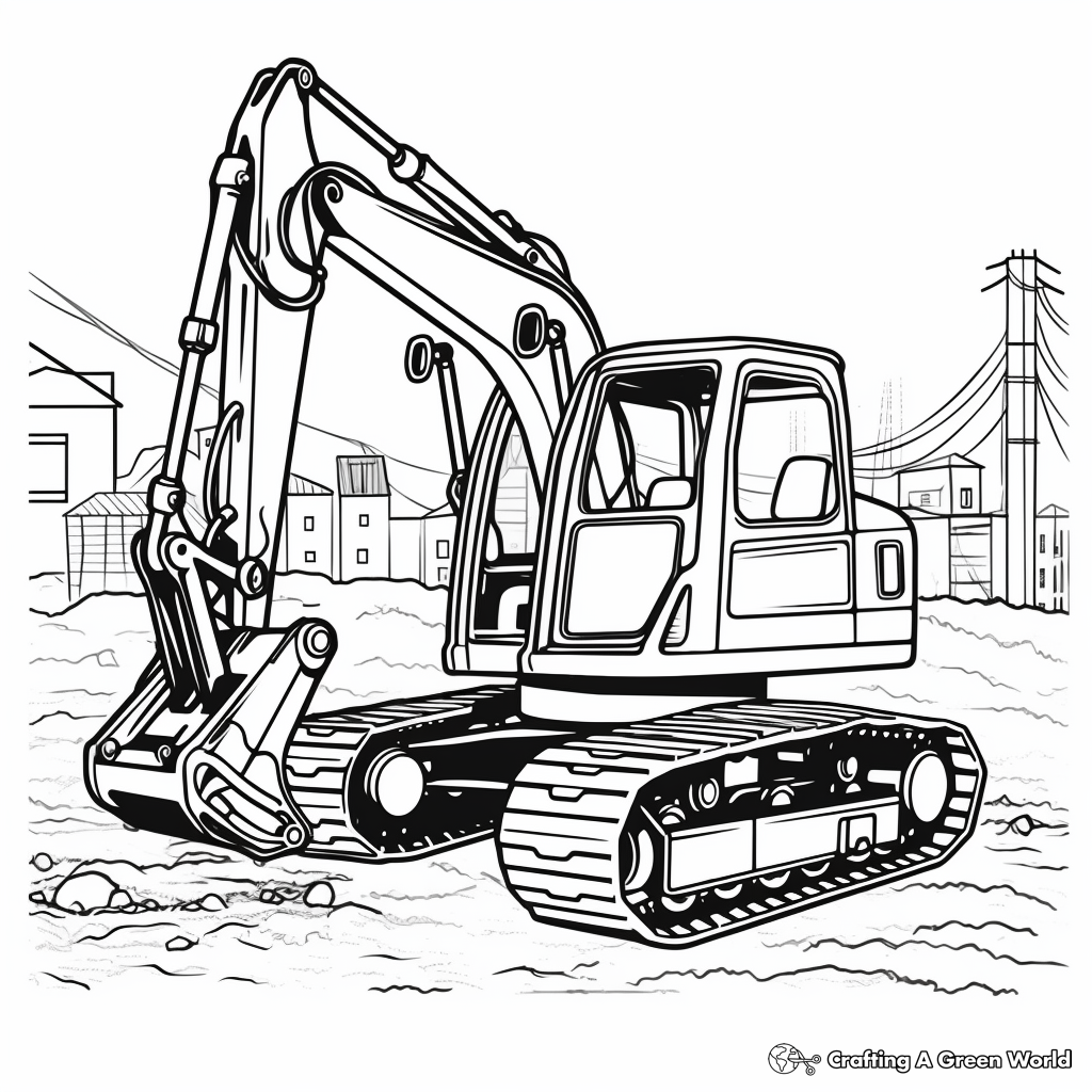 Excavator Coloring Pages Free Printable 