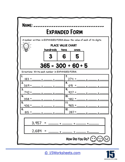 Expanded Form Worksheets 15 Worksheets Expanded Form Worksheets 15 Worksheets