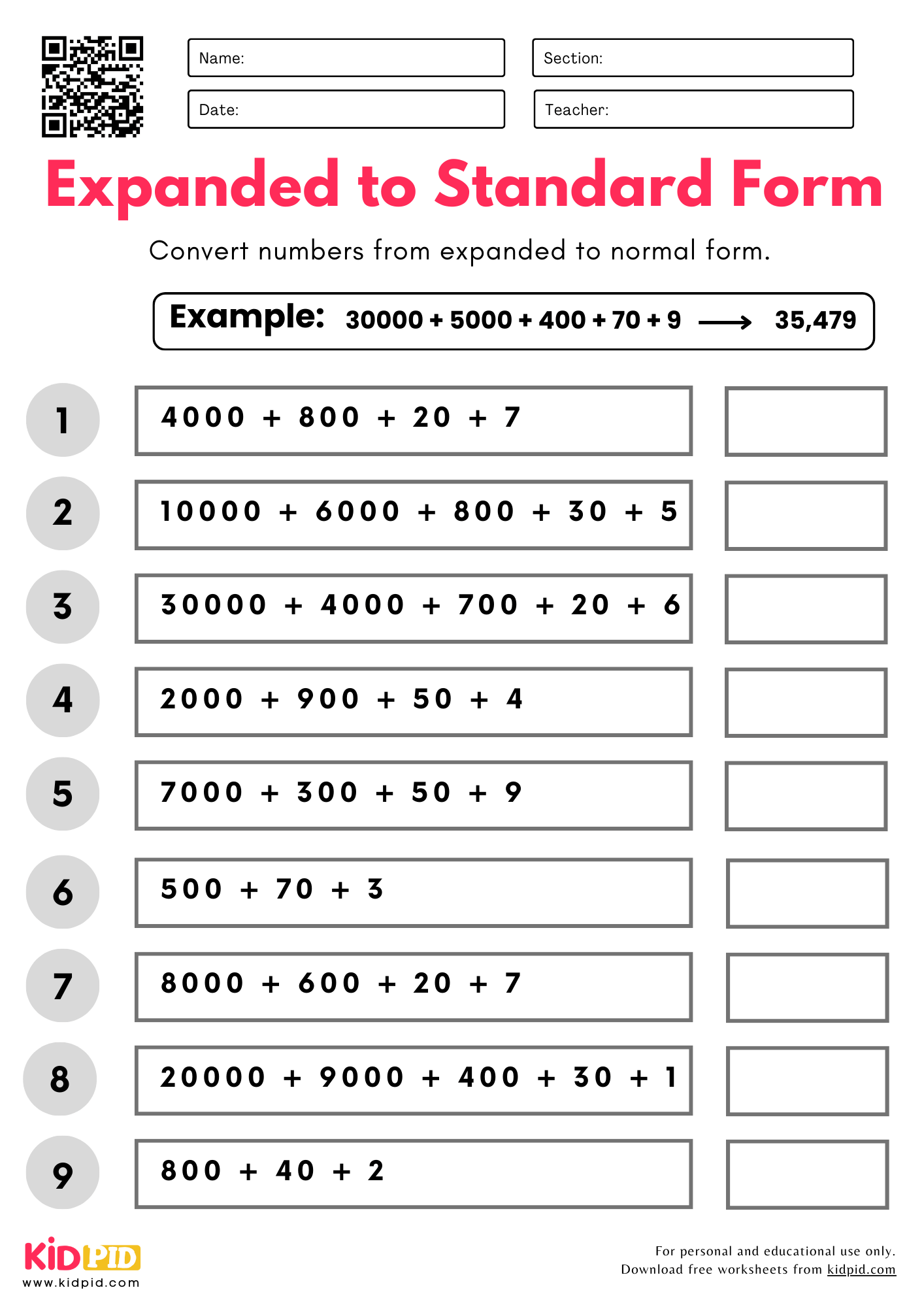 Expanded To Standard Form Worksheet Grade 4 Kidpid Expanded To Standard Form Worksheet Grade 4 Kidpid