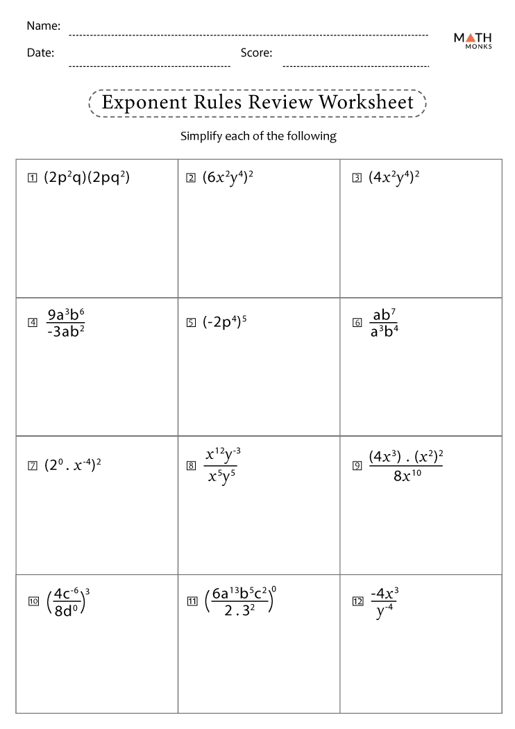 Exponent Rules Worksheet Pdf Exponent Rules Worksheet Pdf
