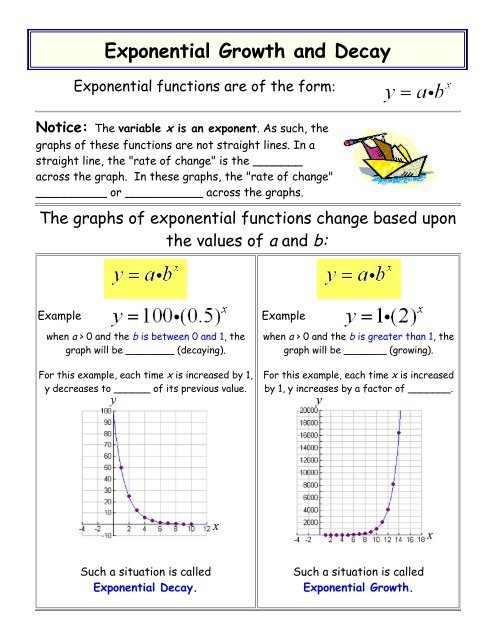 Exponential Growth And Decay Worksheets Library